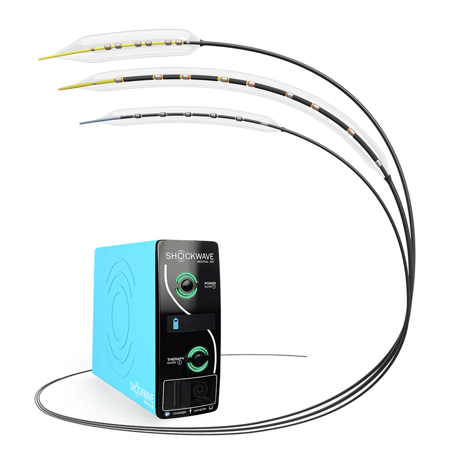 Shockwave IVL generator with three peripheral catheters